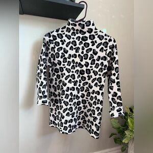 Animal Print Mock Turtleneck Sweater